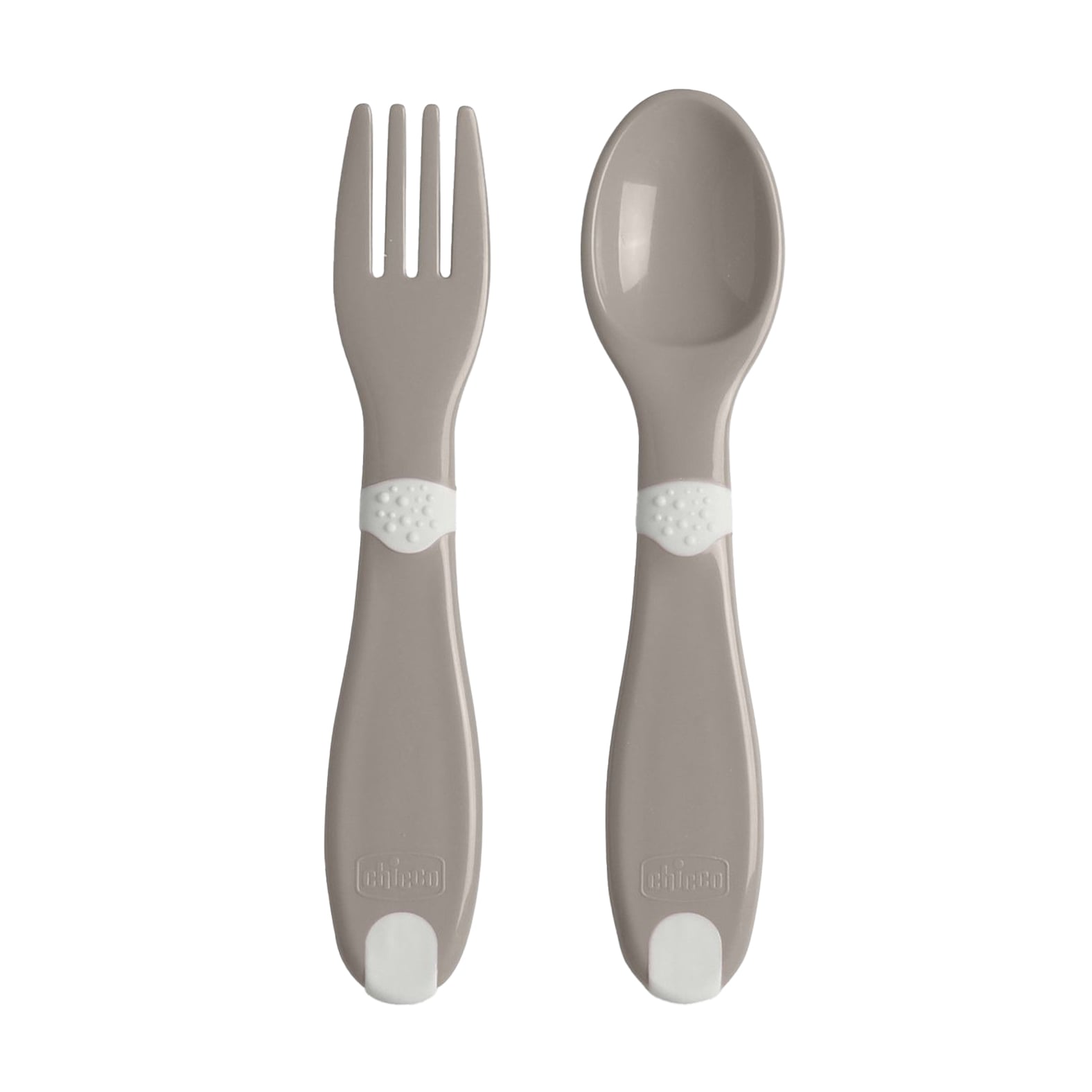 Дитячий набір для годування Chicco First Cutlery сірий, від 1 року (виделка, 1 шт + ложка, 1 шт) (16101.35)